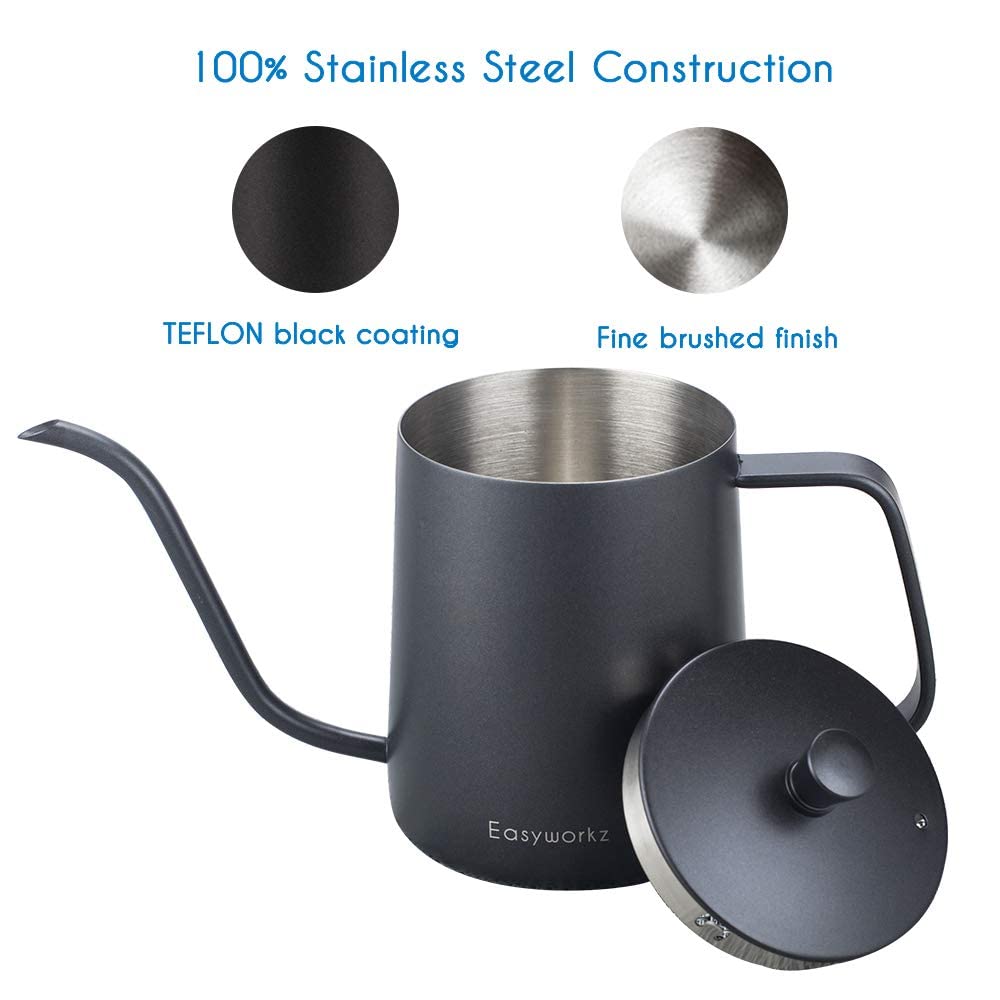 French Press and Gooseneck Pour Over Coffee Kettle 12 oz Stainless Steel I923