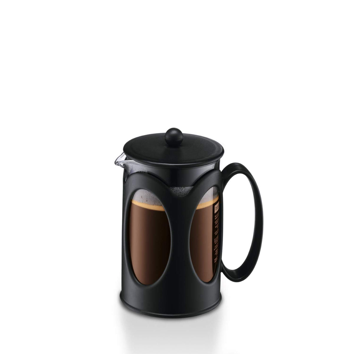 Black 4-Cup Borosilicate Glass French Press Coffee Maker V487