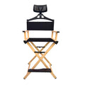 Tall Folding Directors Chair with Adjustable Headrest Q7672
