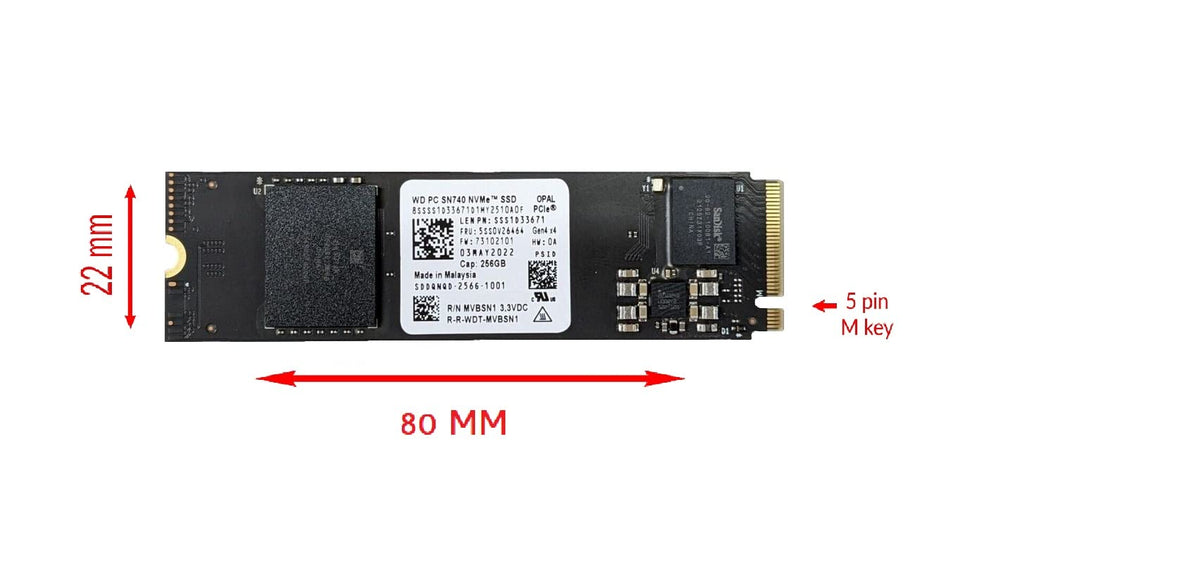 256GB M.2 PCI-e GEN 4X4 NVME Internal Solid State Drive 2280 B606