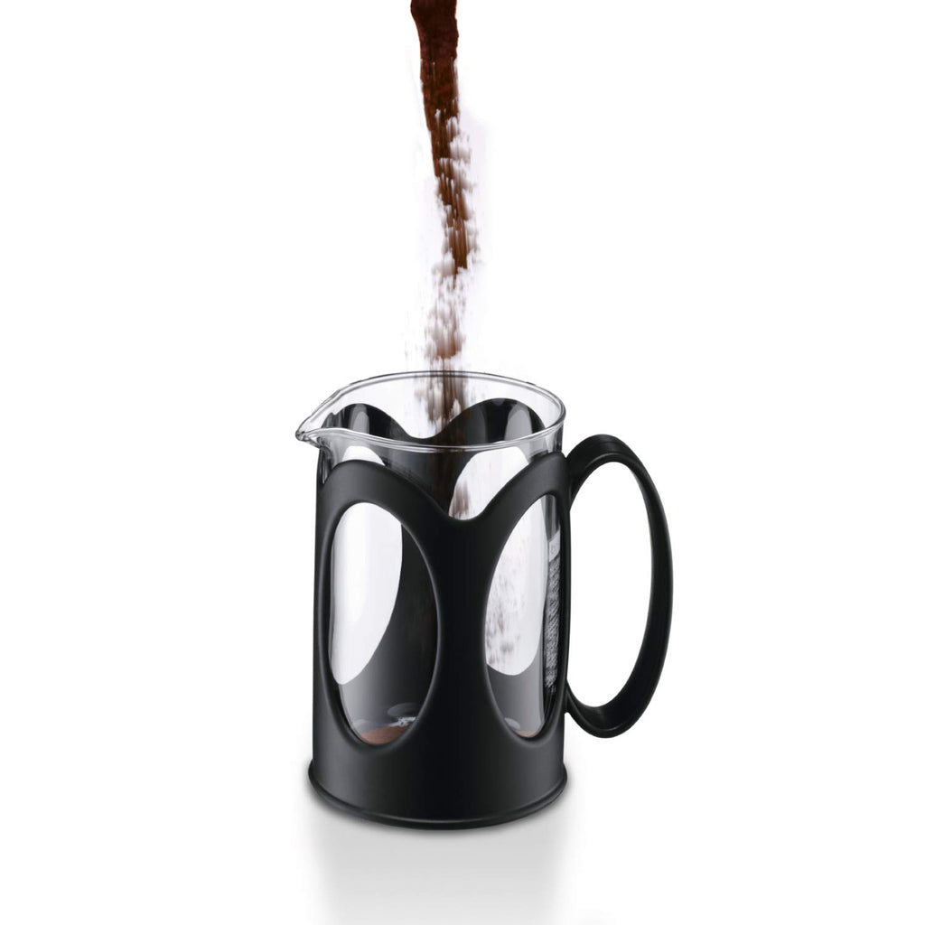 Black 4-Cup Borosilicate Glass French Press Coffee Maker V487