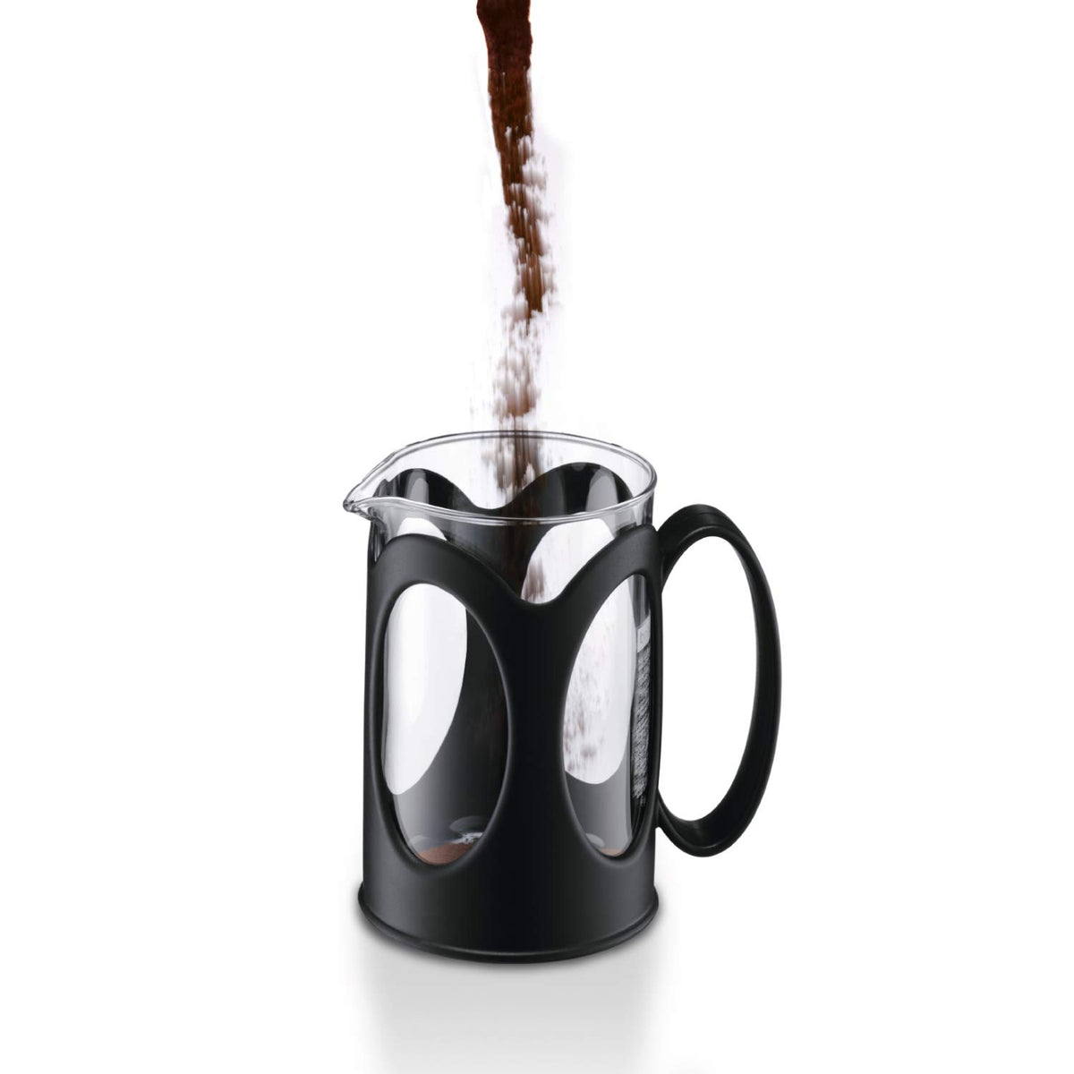 Black 4-Cup Borosilicate Glass French Press Coffee Maker V487