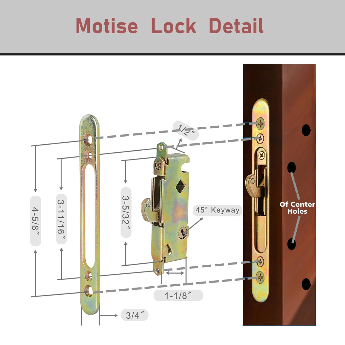 Sliding Patio Door Handleset with Mortise and Keeper Assembly White Zinc Alloy R588523