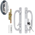 Sliding Patio Door Handleset with Mortise and Keeper Assembly White Zinc Alloy R588523