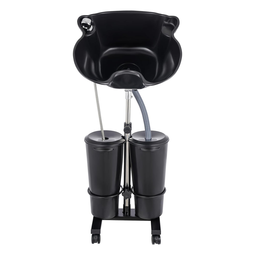 Portable Shampoo Basin with 2 Water Buckets, Black O7788