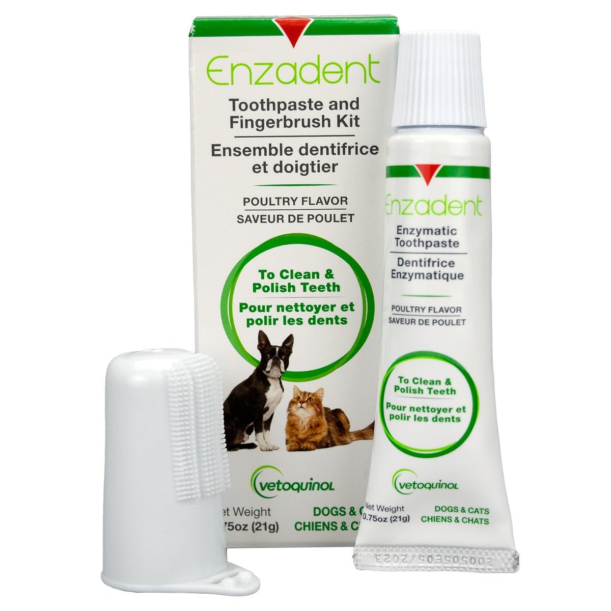 Enzymatic Toothpaste Kit + Fingerbrush, Poultry Flavor M862