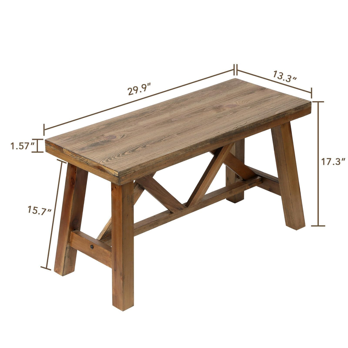 30" Solid Wood Bench O93294