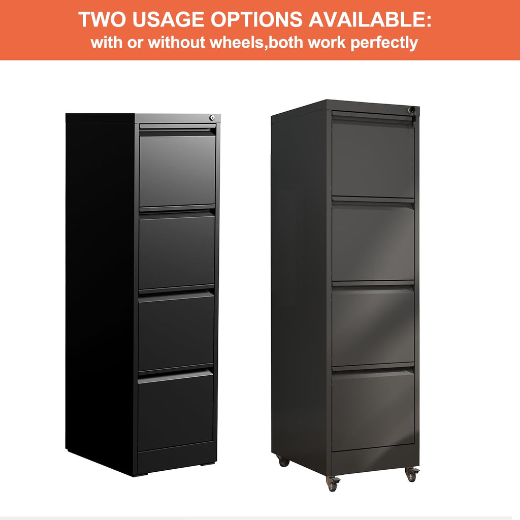4 Drawer Locking File Cabinet with Wheels G18491