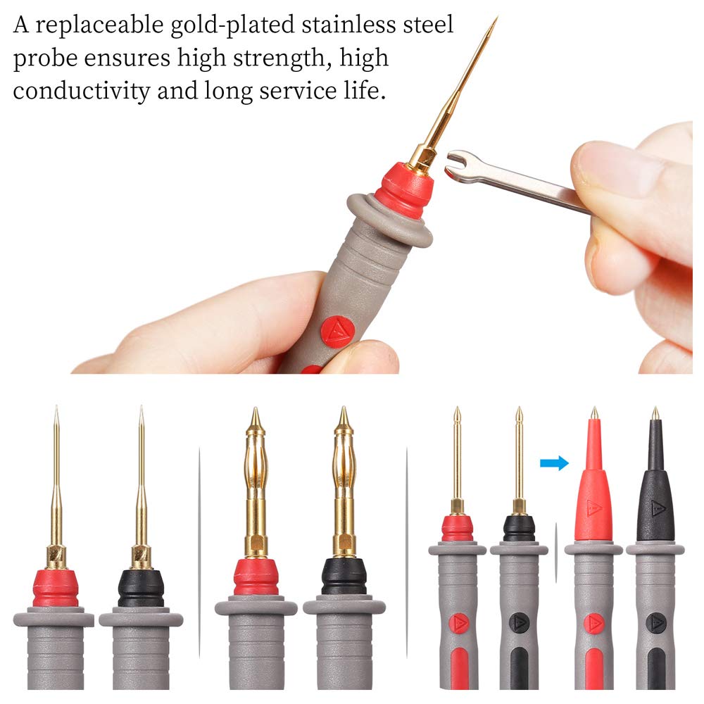25-Piece Multimeter Leads Kit with Probes, Alligator Clips, Test Hooks and Back Probe Pins M762206