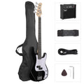 Full Size 4 String Basswood Electric Bass Guitar Beginner Kit with 20W Amp E135