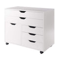 White Mobile Storage Cabinet with 1 Door & 5 Drawers V310769