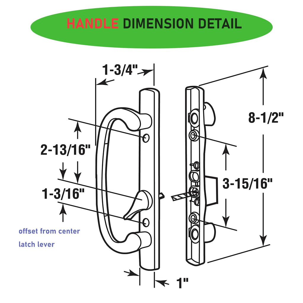 Sliding Patio Door Handleset with Mortise and Keeper Assembly White Zinc Alloy R588523