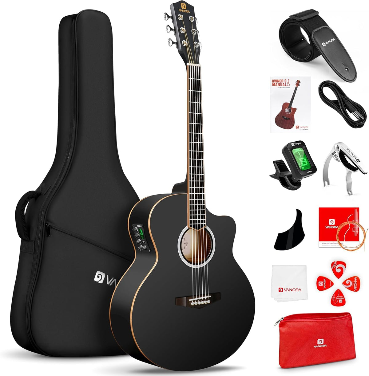 3/4 Electric Acoustic Guitar Kit with 4-Band EQ K31314