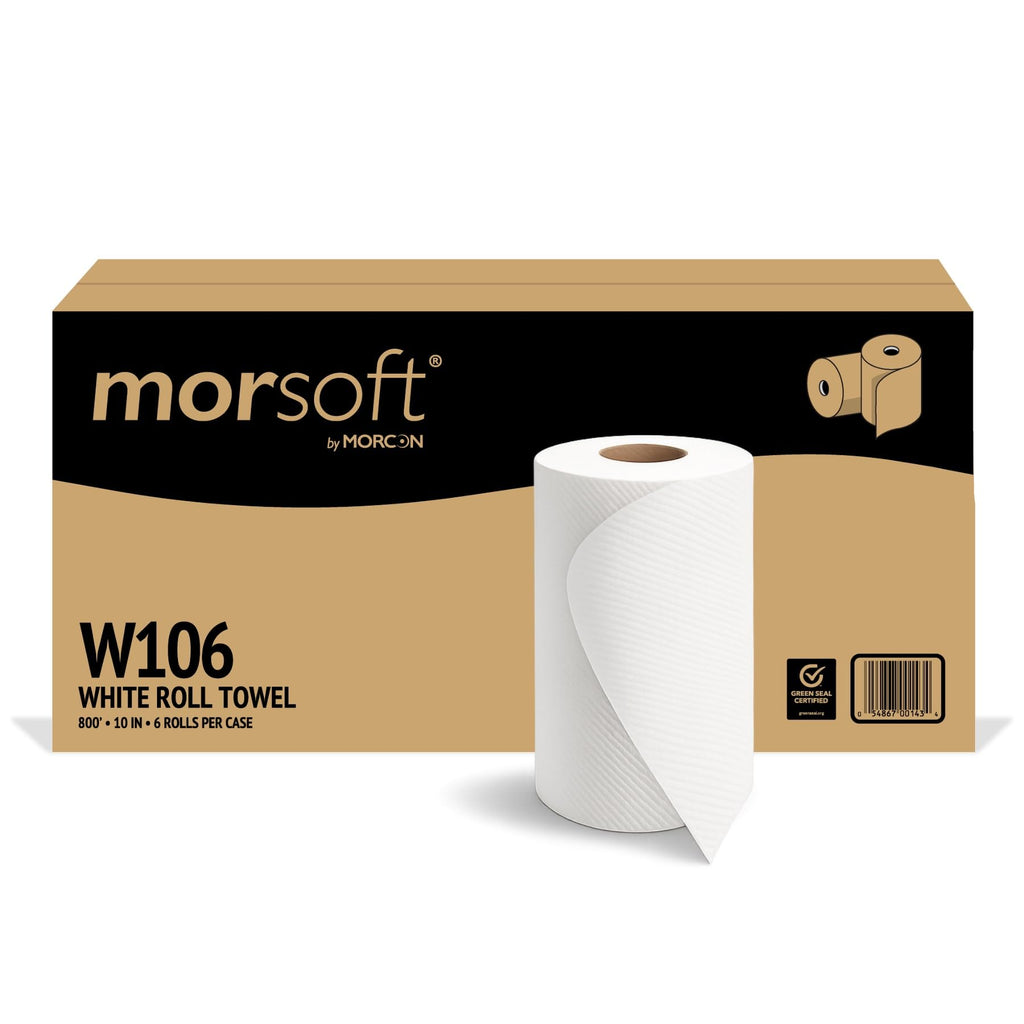 White 10 Inch Paper Towel Dispenser Refill, 6 Rolls F968