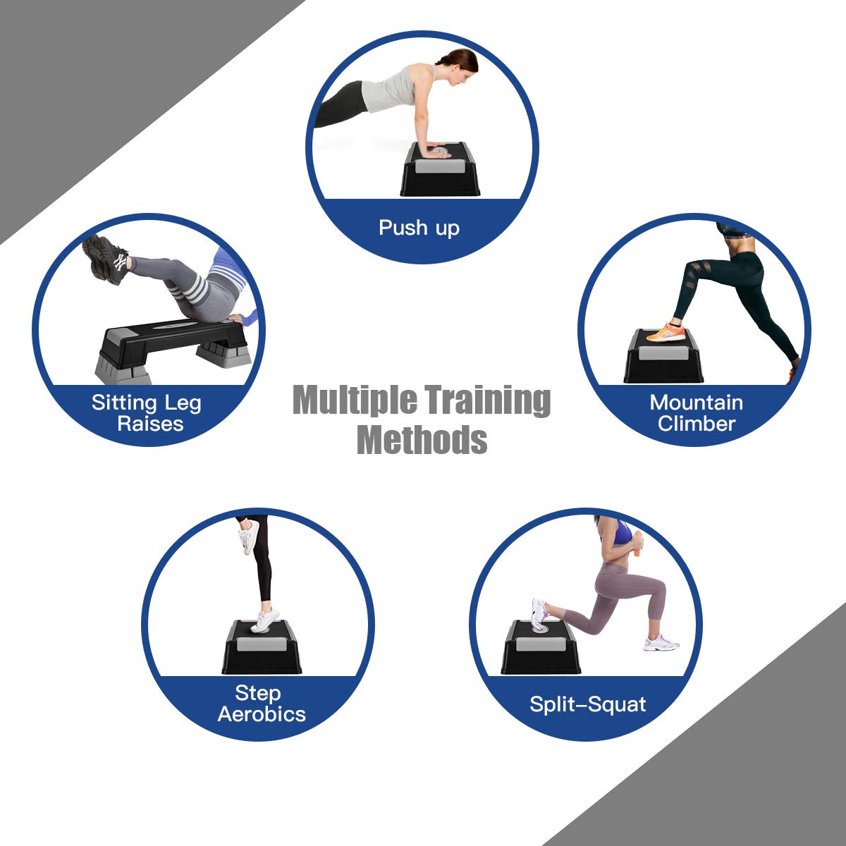 30'' Height Adjustable Aerobic Stepper with Risers R757