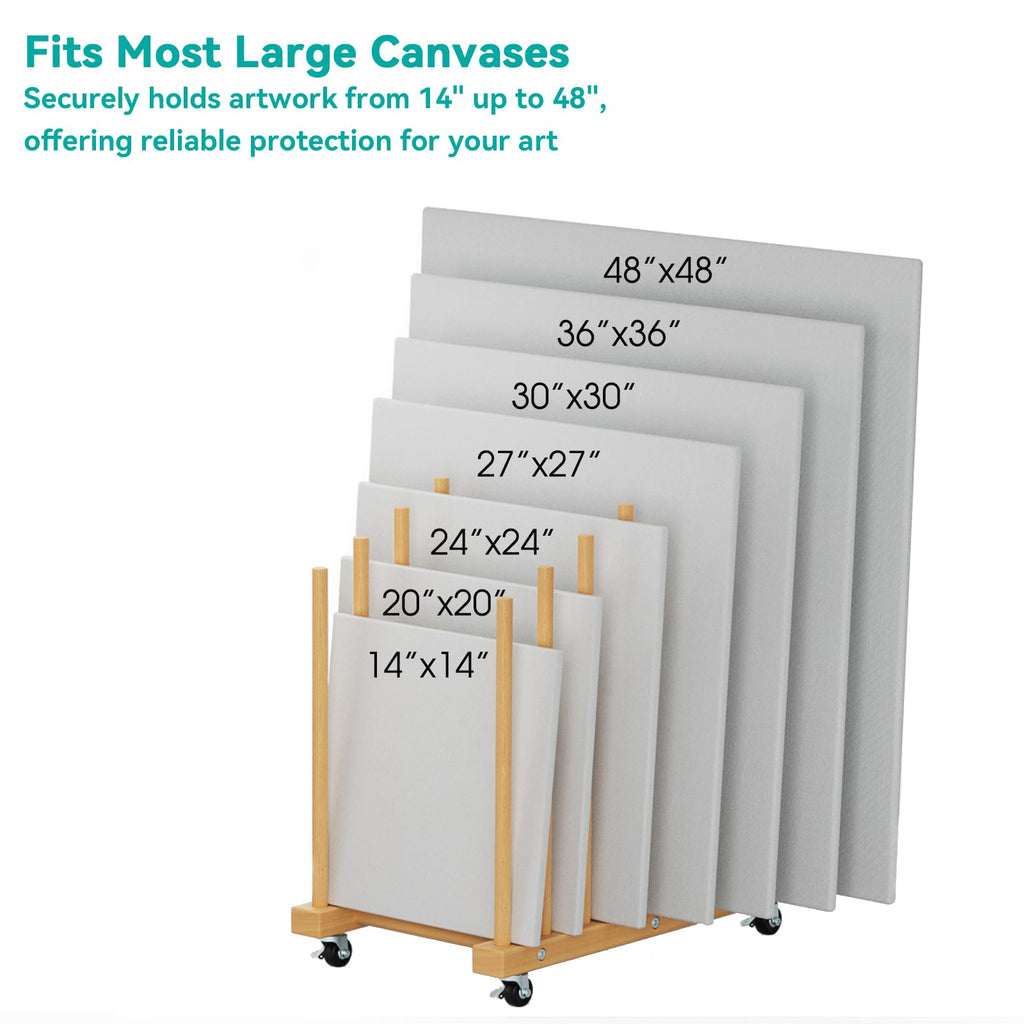 Art Canvas Storage Rack with Wheels and Handle G311