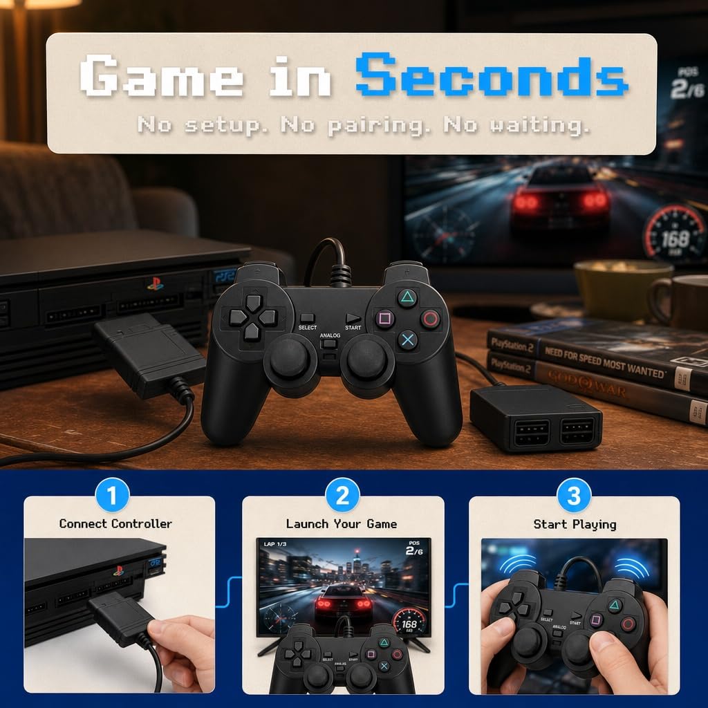 Wired PS2 Controller 2 Pack J8171