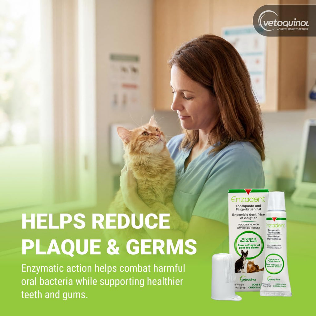 Enzymatic Toothpaste Kit + Fingerbrush, Poultry Flavor M862