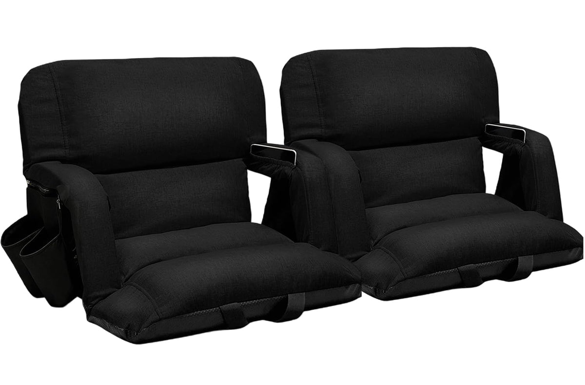 2 Pack Bleacher Seat with Back Support and Armrest G9282