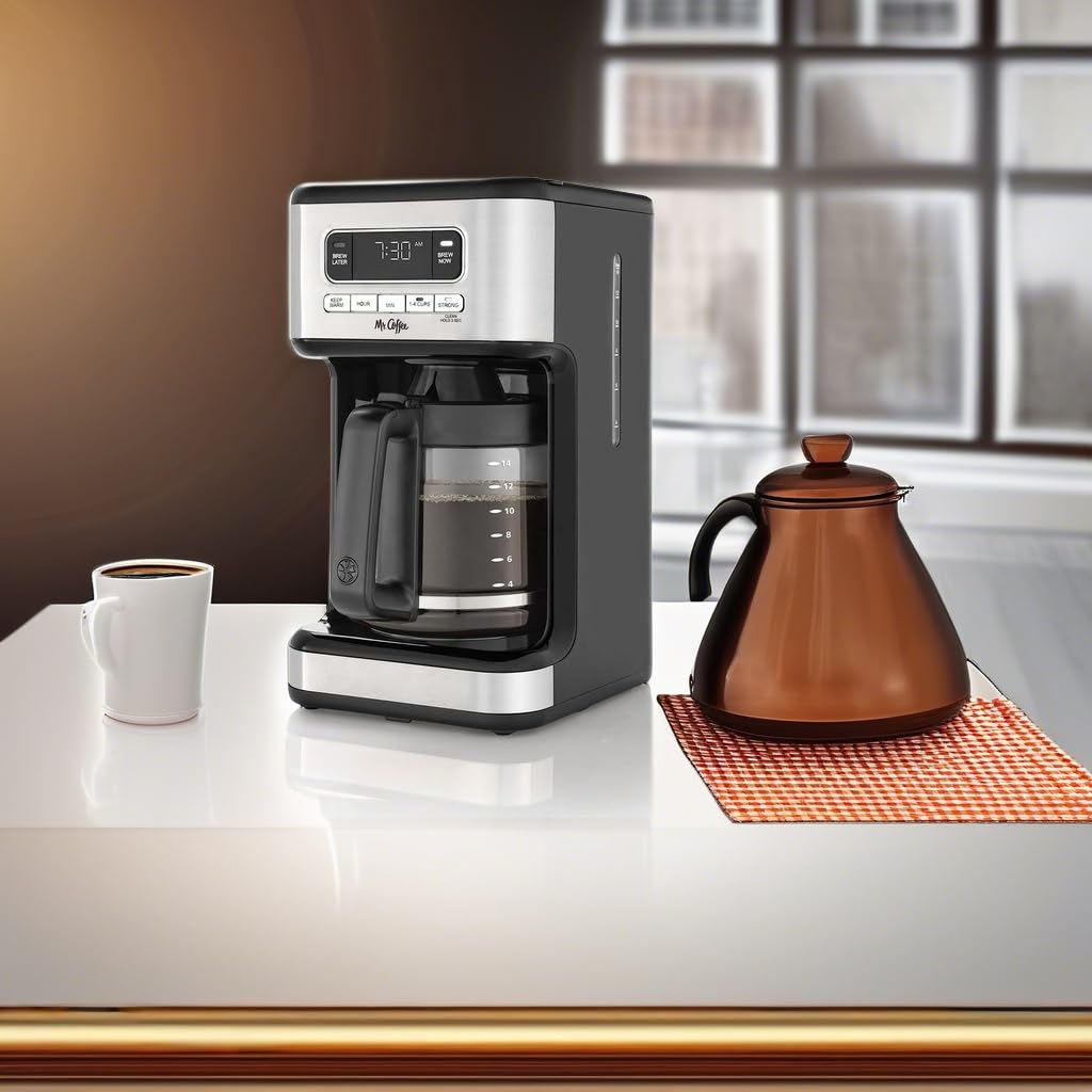 14 Cup Programmable Coffee Maker Stainless Steel W128396