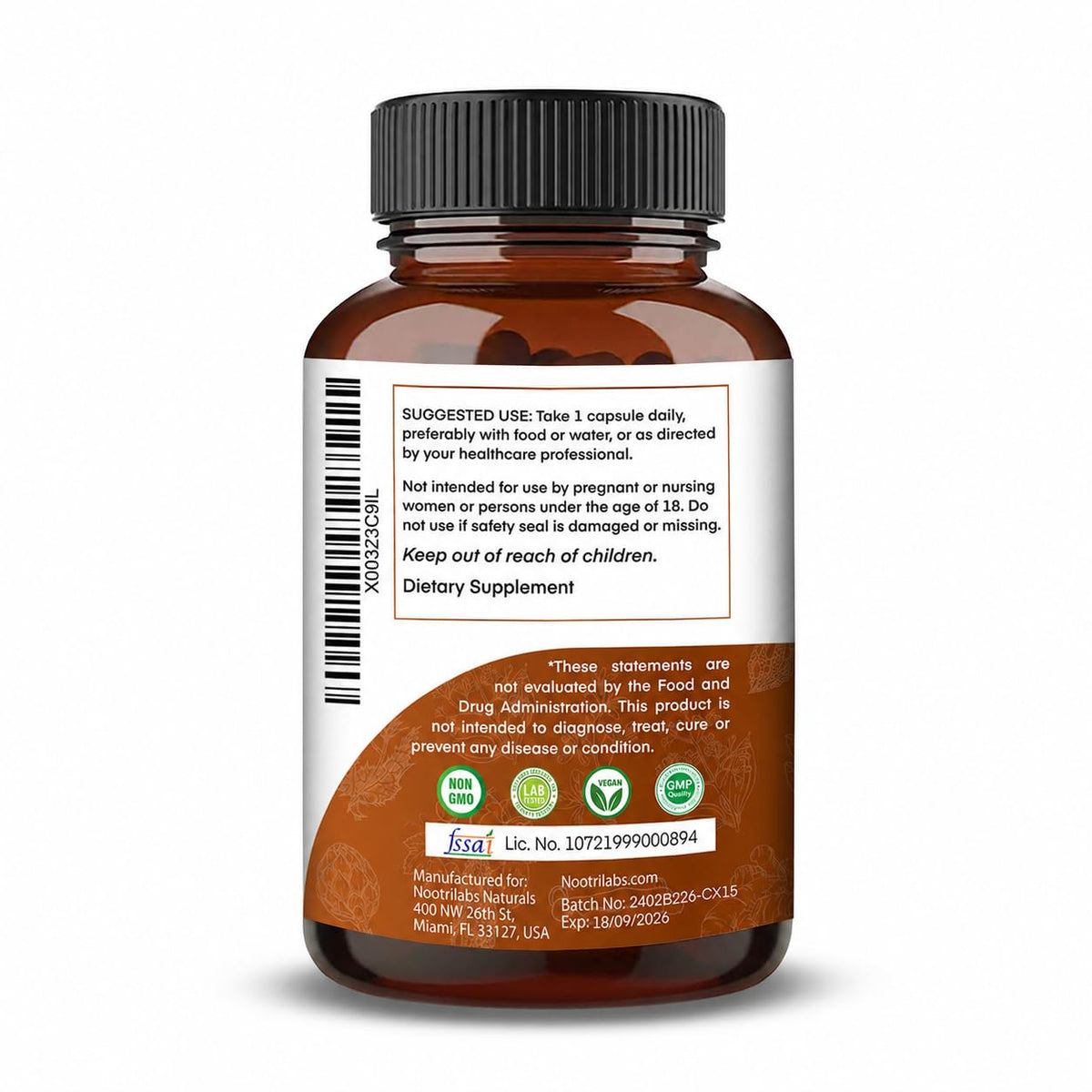 90 Vegan Capsules Ceylon Cinnamon Turmeric Apple Cider Vinegar Ashwagandha X24014