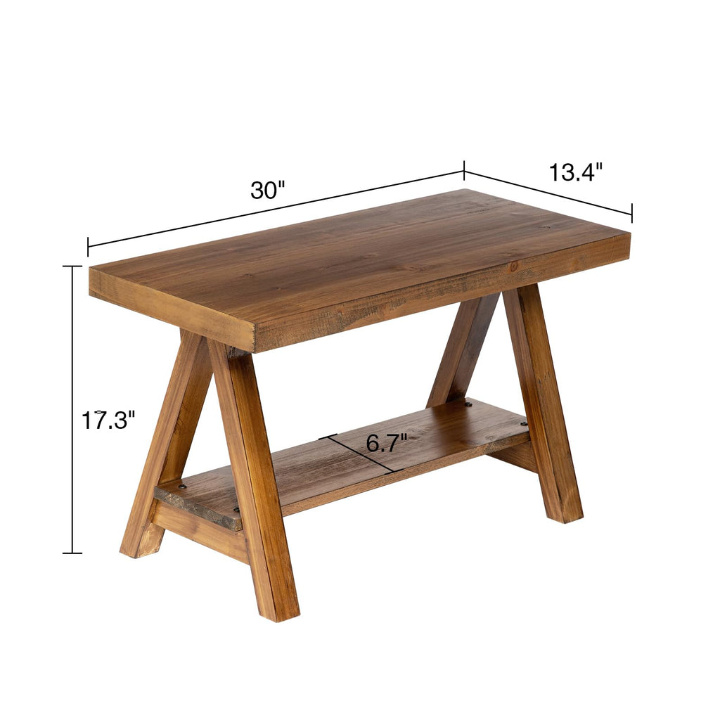 30" Solid Wood Storage Bench B798