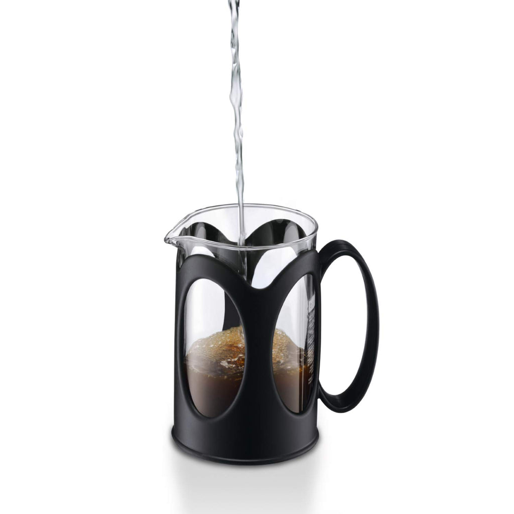 Black 4-Cup Borosilicate Glass French Press Coffee Maker V487