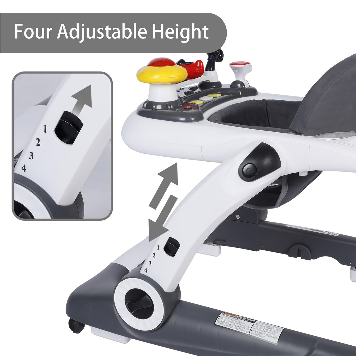 5 in 1 Baby Activity Walker with Wheel, Music & Lights Q40816