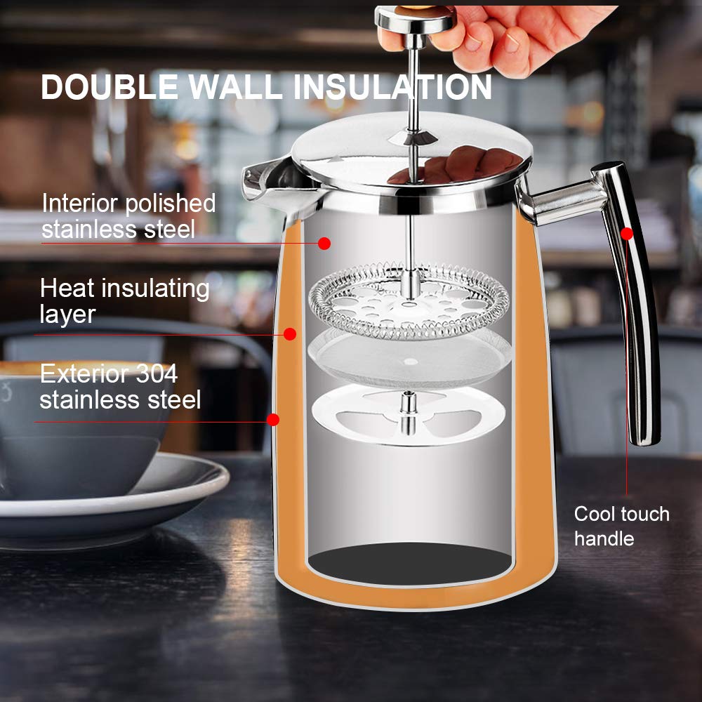 50-Ounce Stainless Steel Insulated French Press X226