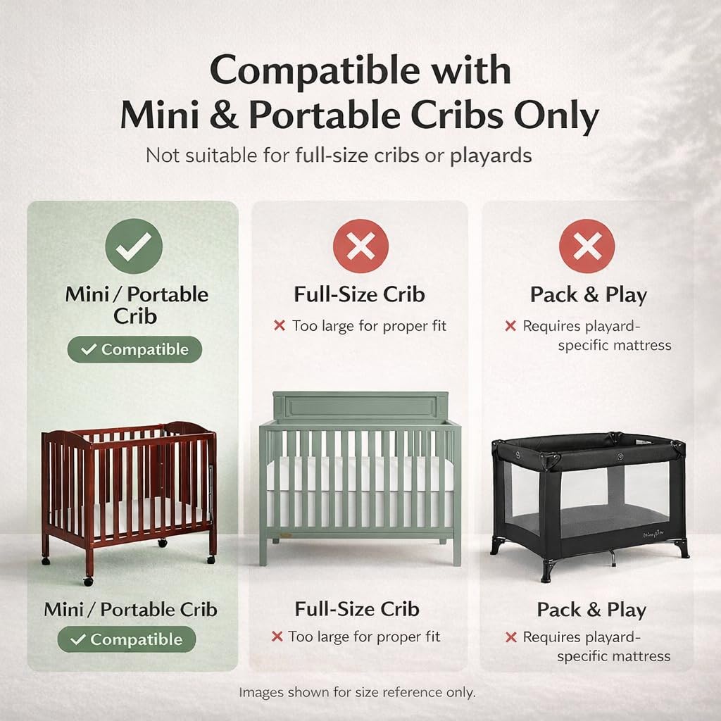 2-in-1 Mini Crib Mattress, Dual-Sided Waterproof G8224