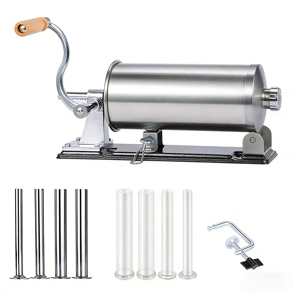 2.5LB Steel Sausage Stuffer with 8 Stuffing Tubes G17985