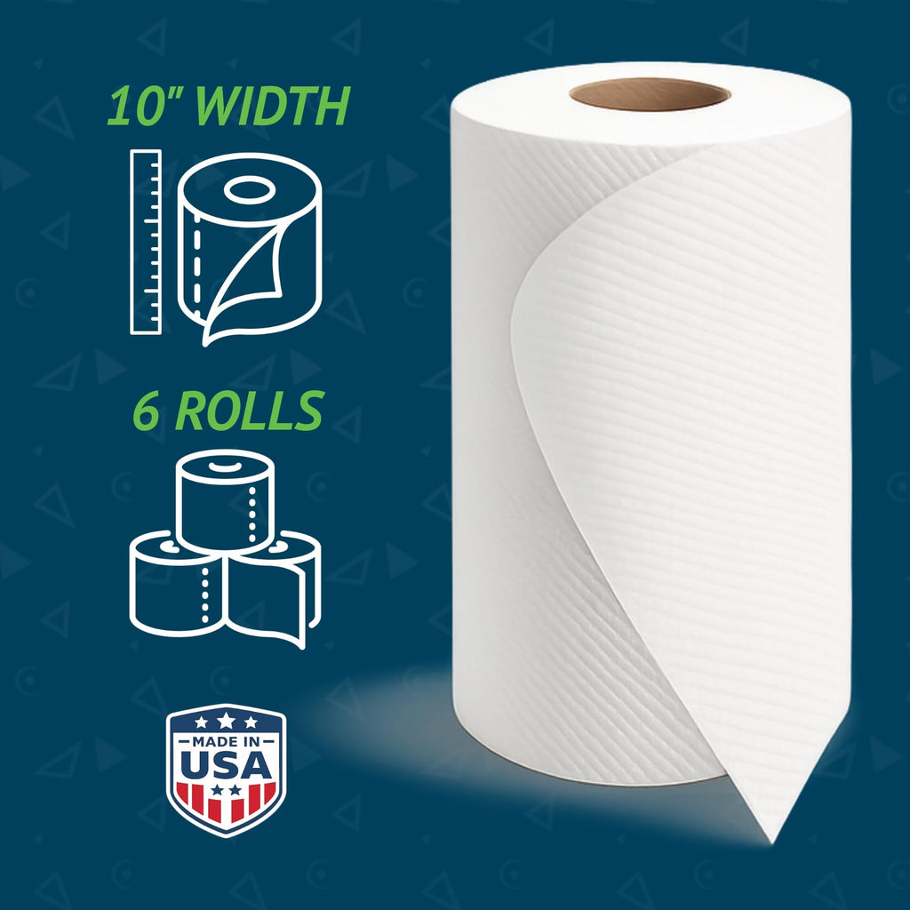 White 10 Inch Paper Towel Dispenser Refill, 6 Rolls F968