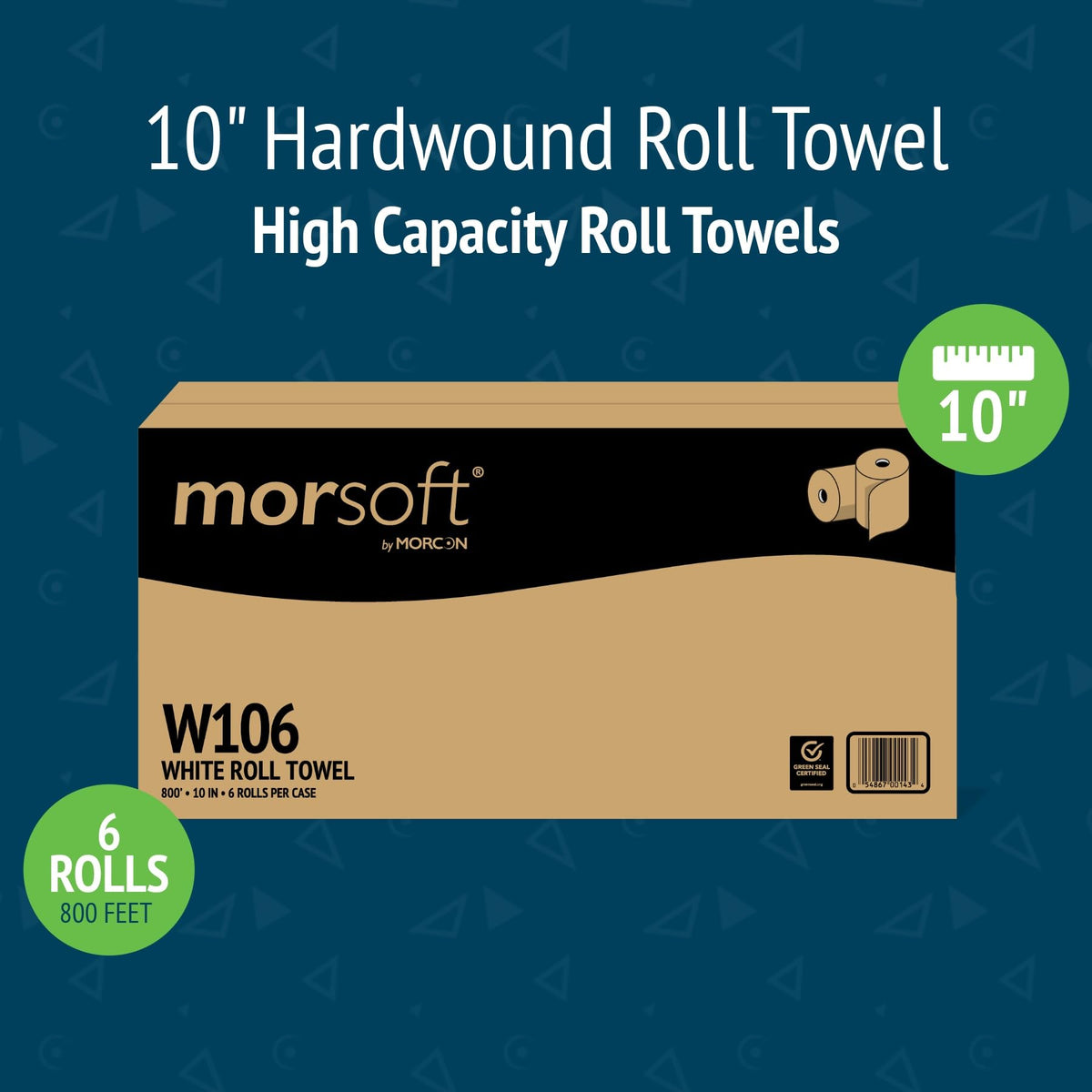 White 10 Inch Paper Towel Dispenser Refill, 6 Rolls F968