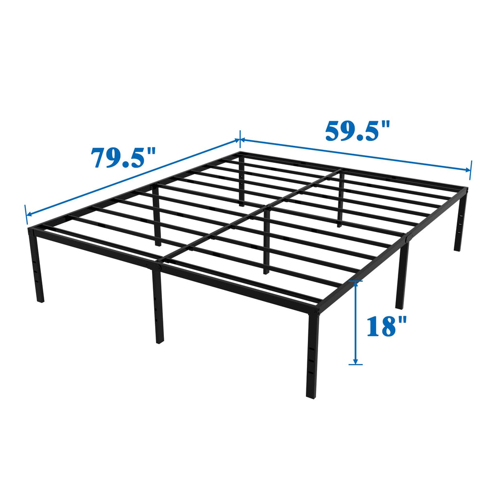 Queen Size 18 Inch Metal Platform Bed Frame L49485