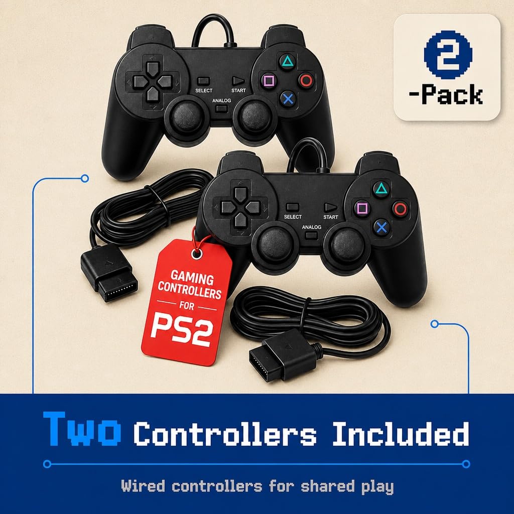 Wired PS2 Controller 2 Pack J8171