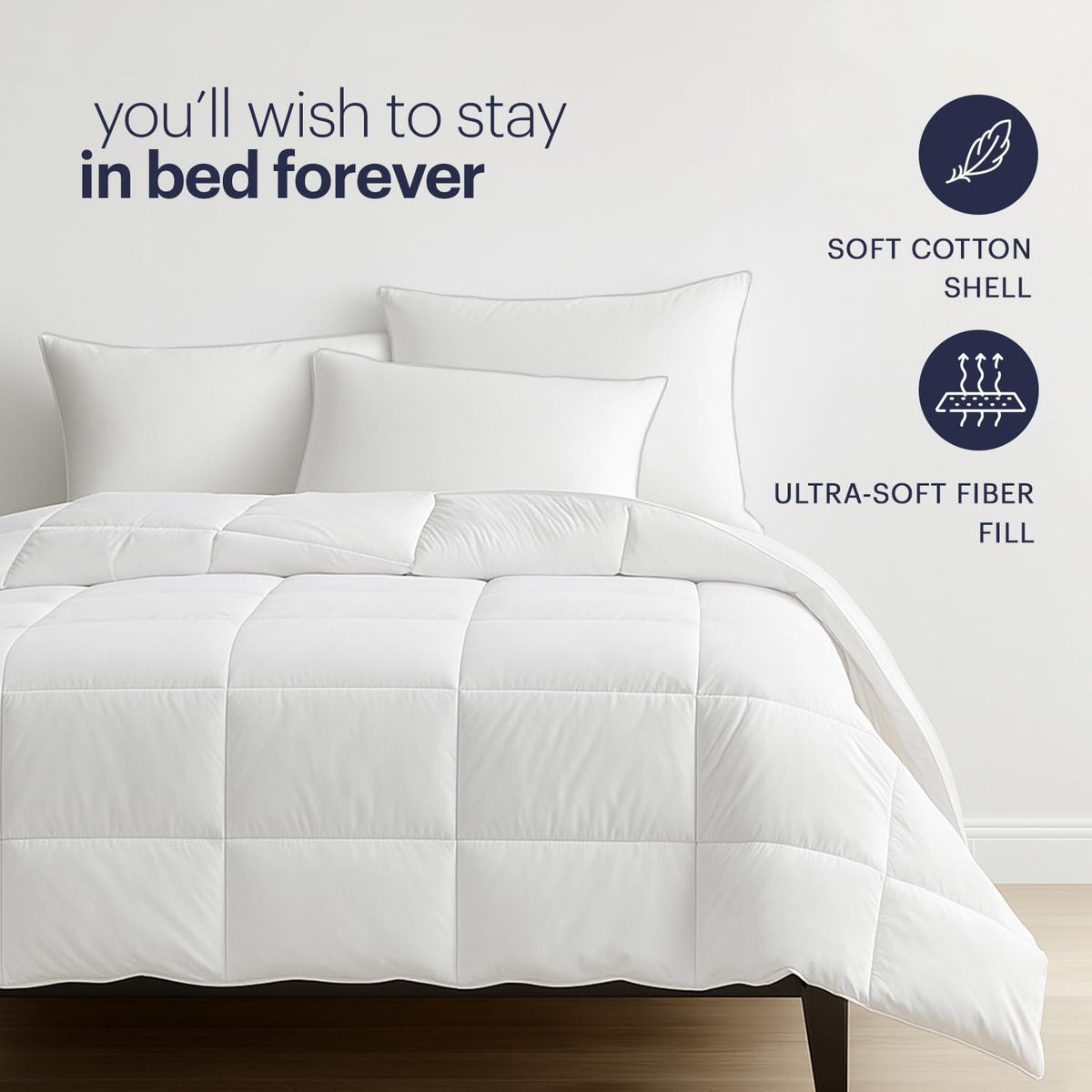 White Down Alternative Bed Pillows Set of 2 King H793
