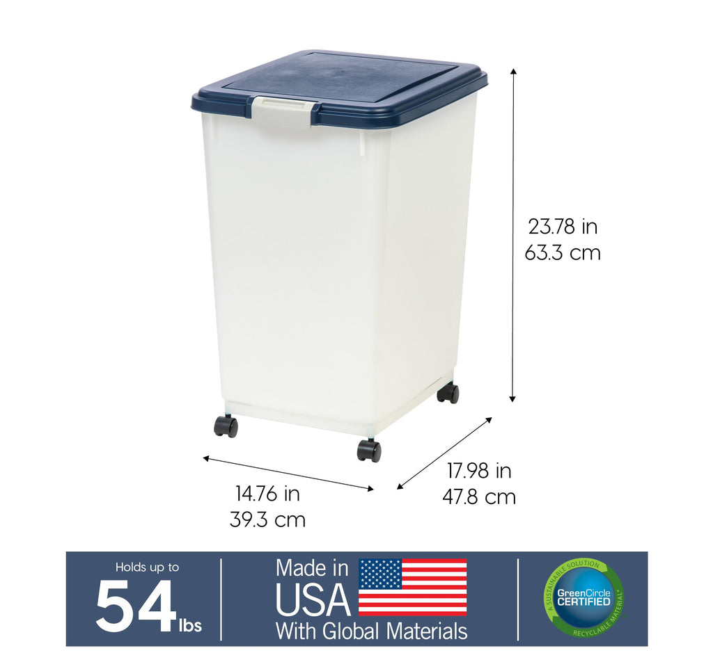 Dog Food Storage Container Up to 54 lbs Navy Pearl P253