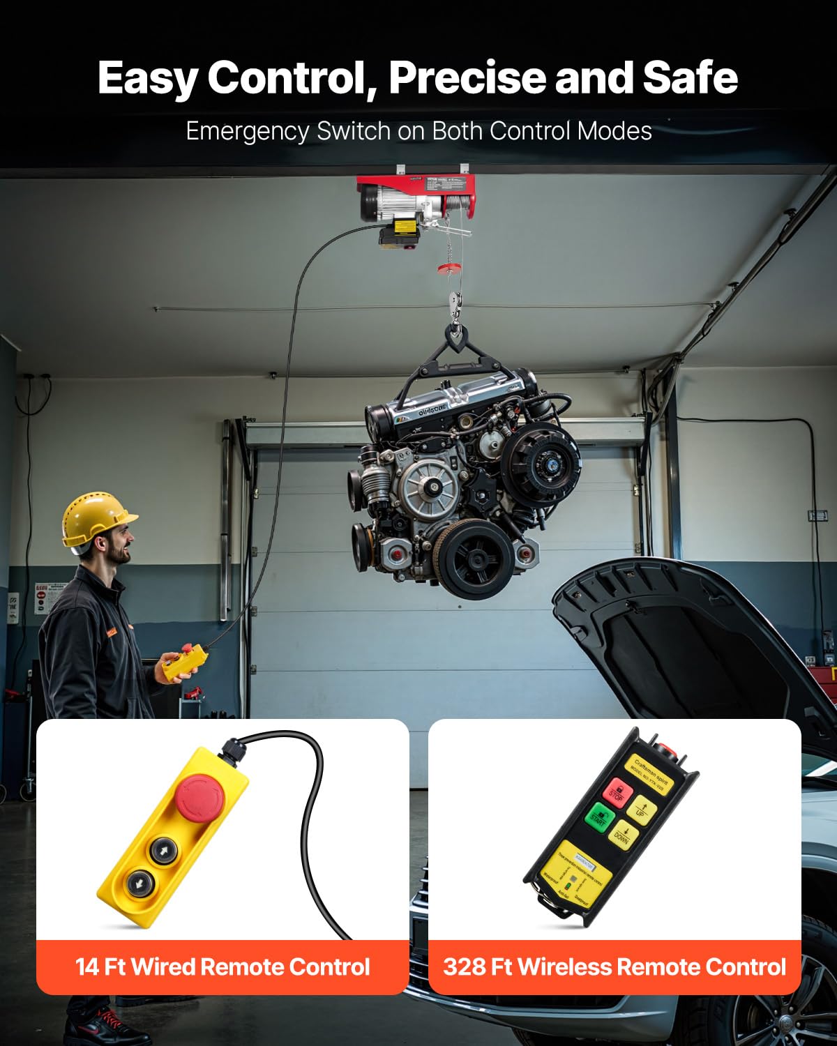 1320 lbs 120V Electric Hoist with Wireless Remote I16051