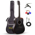 41” Black Spruce Wood Electro-Acoustic Guitar with Built-in Pickup V278