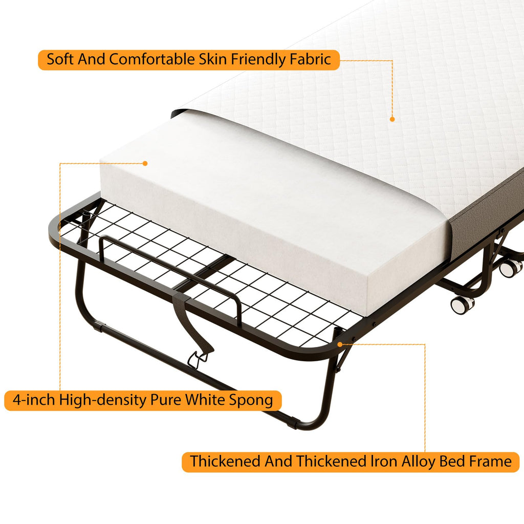 Folding Bed with Memory Foam Mattress K8300