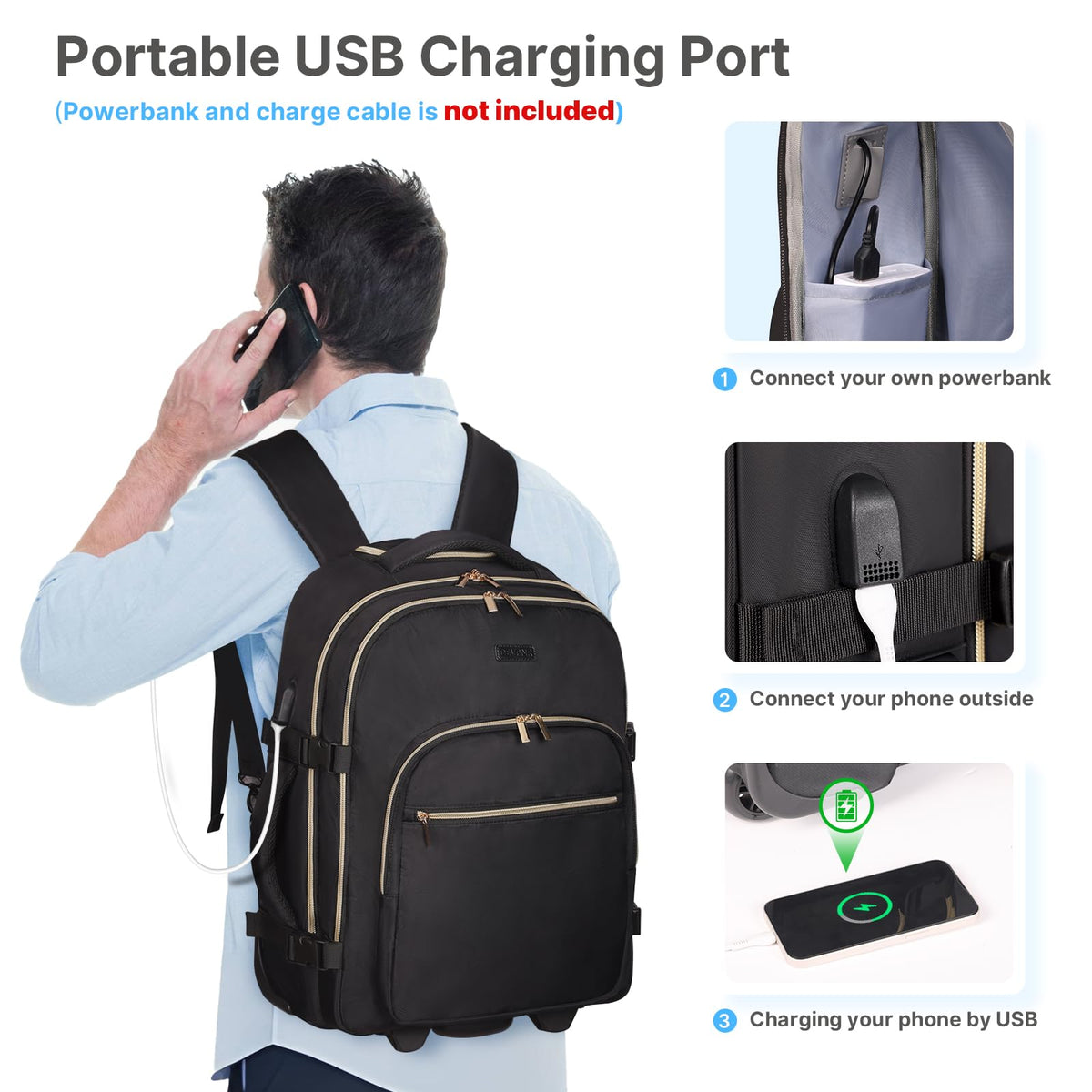 Rolling Backpack with Wheels X390