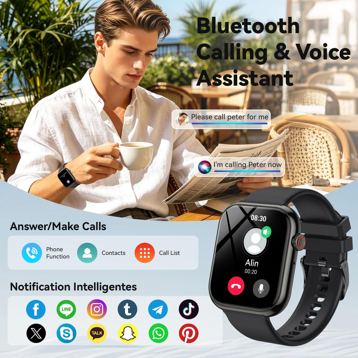 1.85" HD Touchscreen IP68 Waterproof Smart Watch R18169
