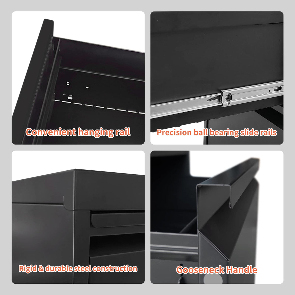 4 Drawer Locking File Cabinet with Wheels G18491