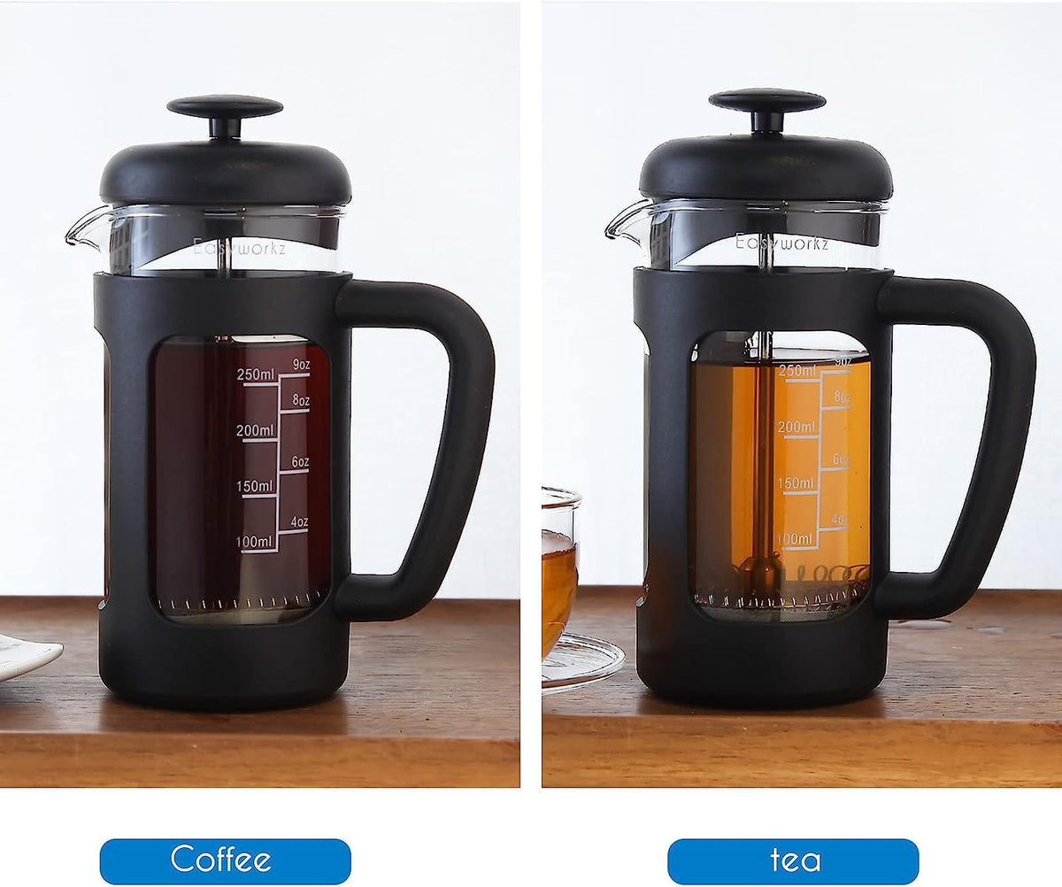 French Press and Gooseneck Pour Over Coffee Kettle 12 oz Stainless Steel I923