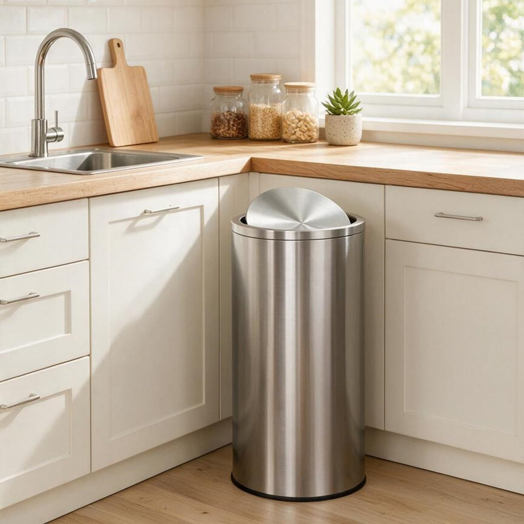13.2 gal Stainless Steel Swing Top Trash Can V61712