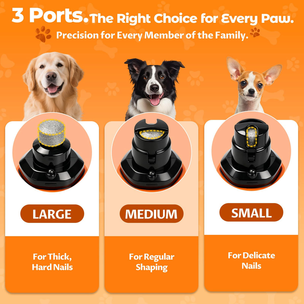 Dog Nail Grinder, Quiet 3-Speed with LED & Safety Guard I4154
