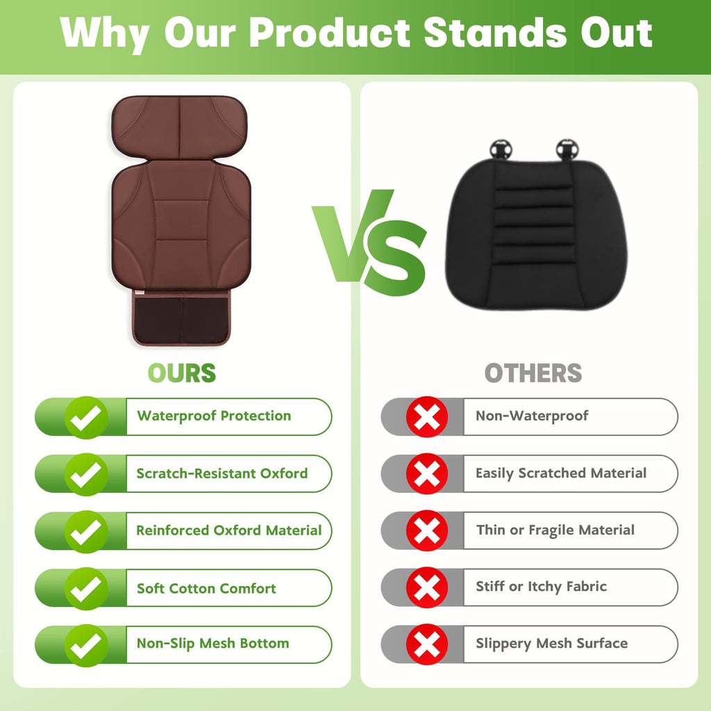 Black Car Seat Protector with 2 Storage Pockets Y604