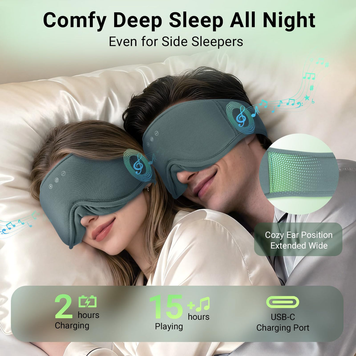 Bamboo Cotton Sleep Mask with Bluetooth Headphones R552430