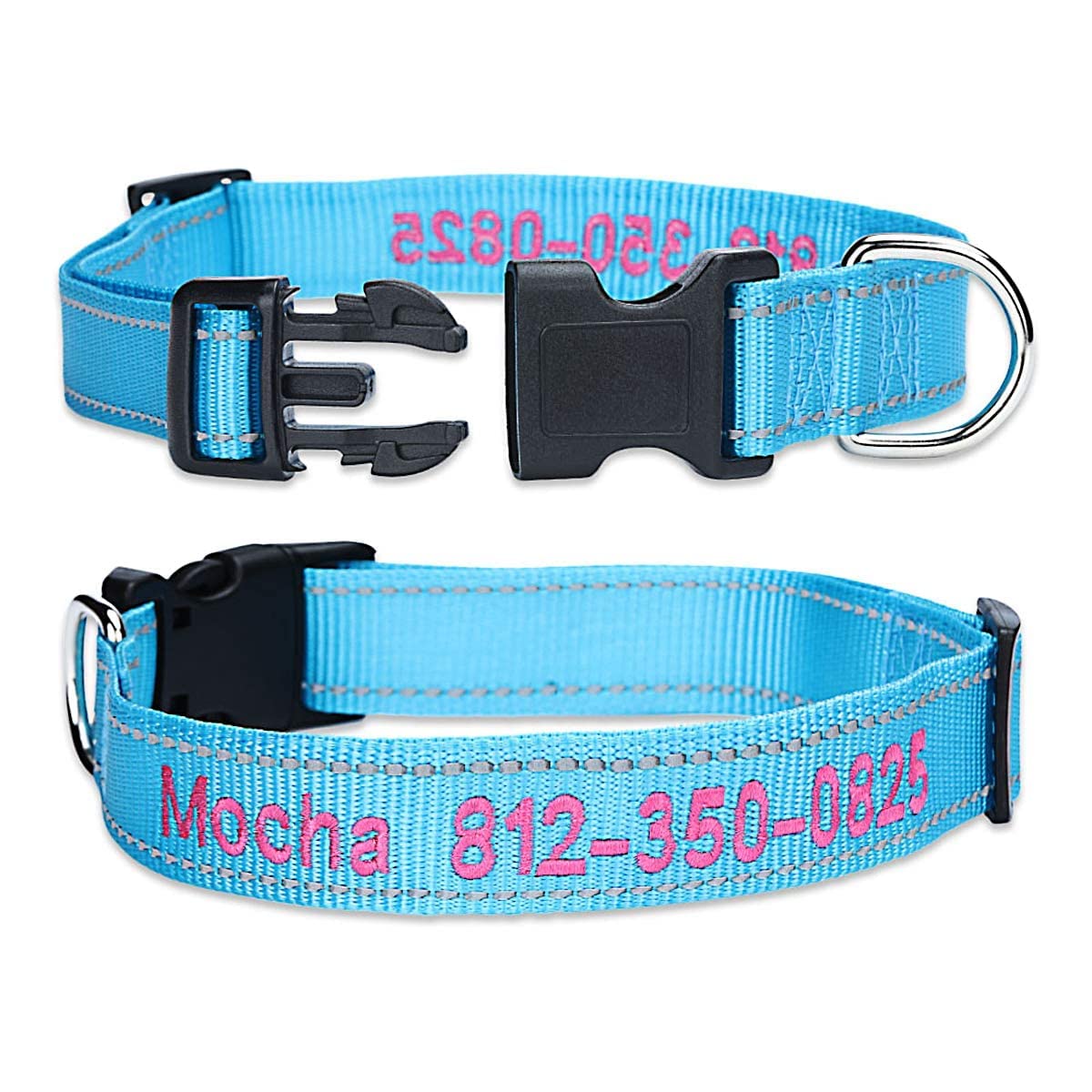 Personalized Dog Collar, 4 Adjustable Sizes Quick Release Buckle and D-Ring F882521