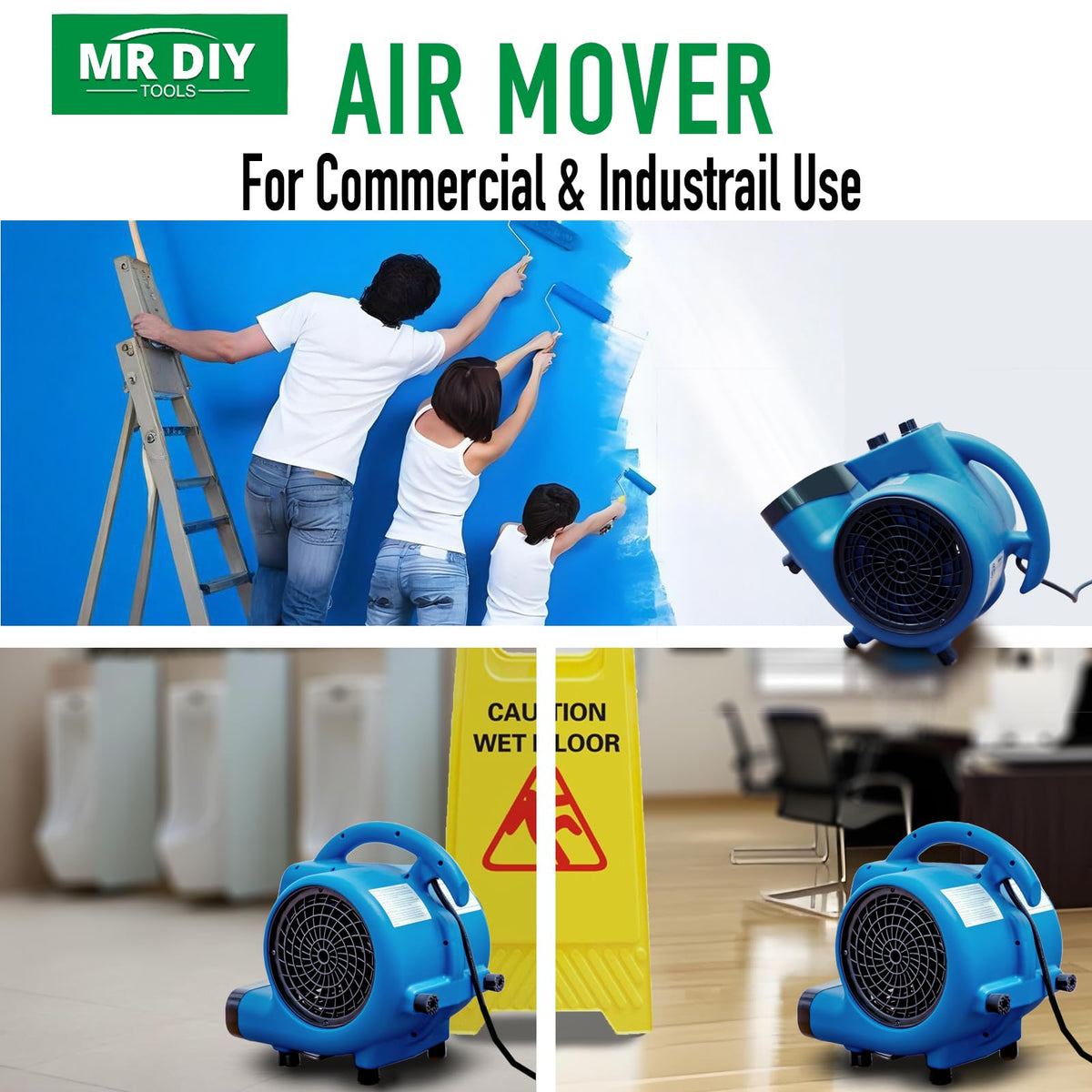 1/4 HP 1000 CFM Portable Floor Blower Fan P635